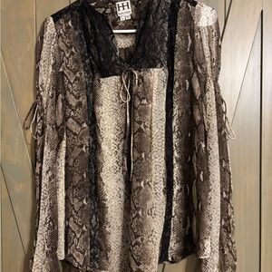 Haute Hippie Boho Snake Print Blouse